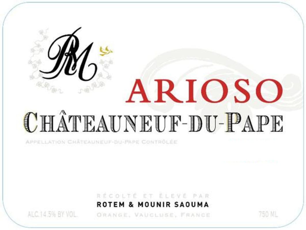 Rotem & Mounir Saouma Chateauneuf-du-Pape Arioso 2010 Front Label