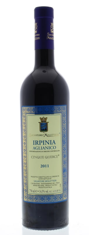 Salvatore Molettieri Cinque Querce Irpinia Aglianico 2011 Front Bottle Shot