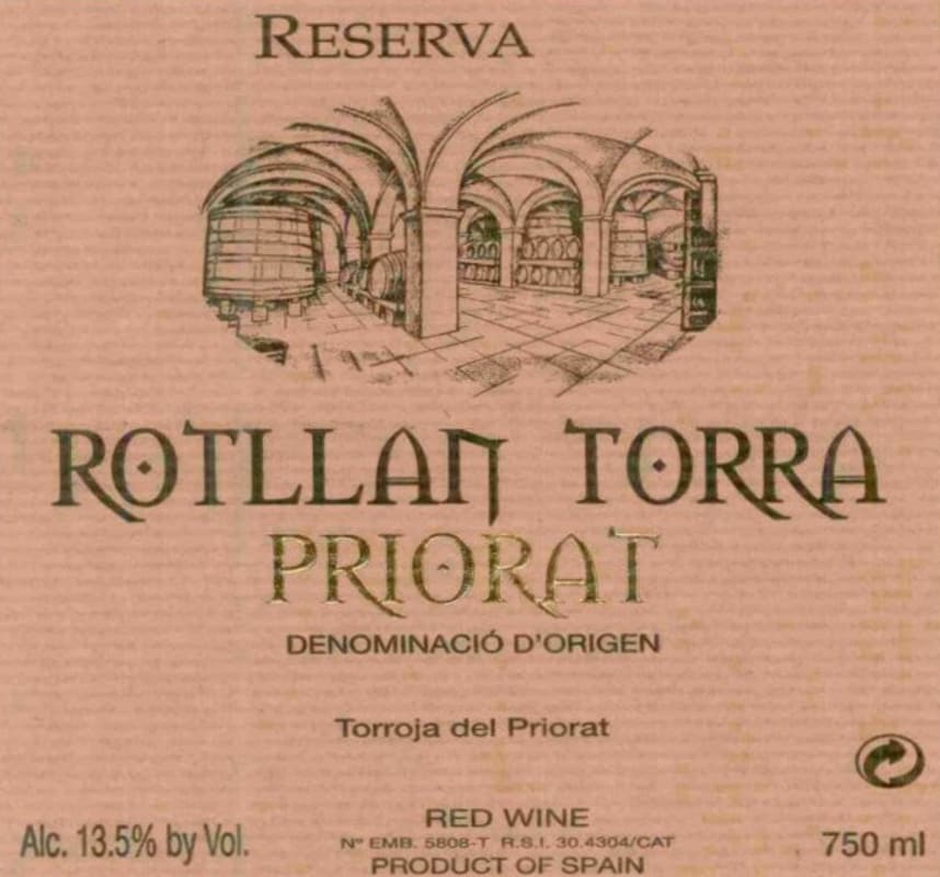 Rotllan Torra Reserva 2002 Front Label