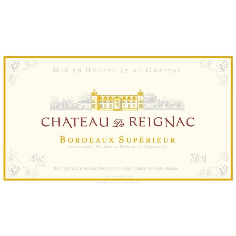 Chateau de Reignac Bordeaux Superieur 2012 Front Label