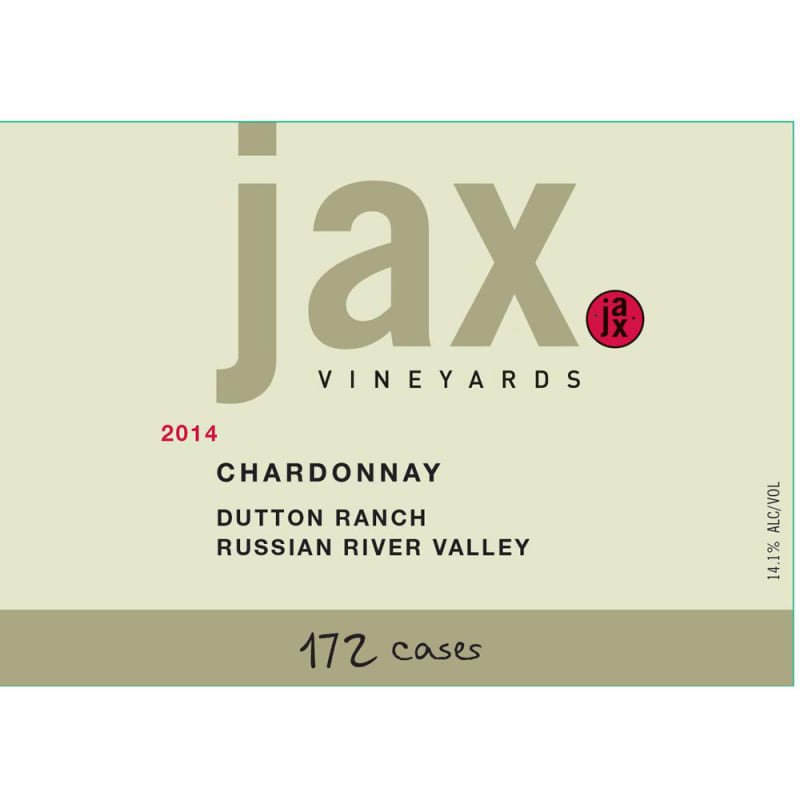 Jax Vineyards Dutton Ranch Chardonnay 2014 Front Label