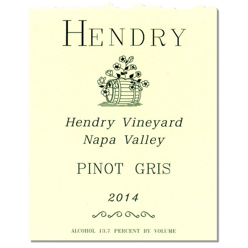 Hendry Pinot Gris 2014 Front Label