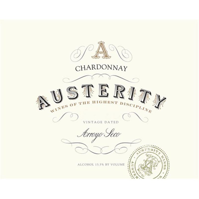 Austerity Chardonnay 2014 Front Label
