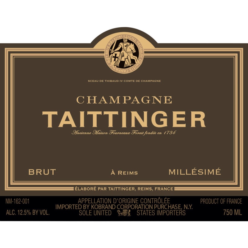 Taittinger Brut Millesime 2008 Front Label