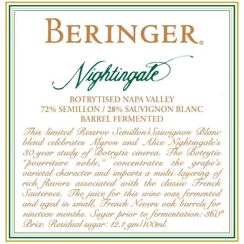 Beringer Nightingale Semillon-Sauvignon Blanc (375ML) 2004 Front Label