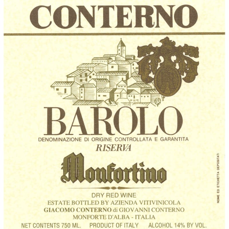 Giacomo Conterno Monfortino Barolo Riserva 2008 Front Label