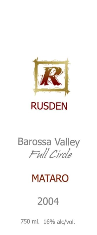 Rusden Full Circle Mataro 2004 Front Label
