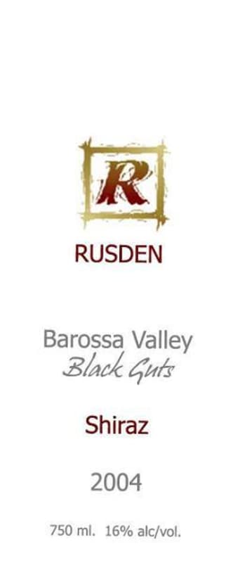 Rusden Black Guts Shiraz 2004 Front Label