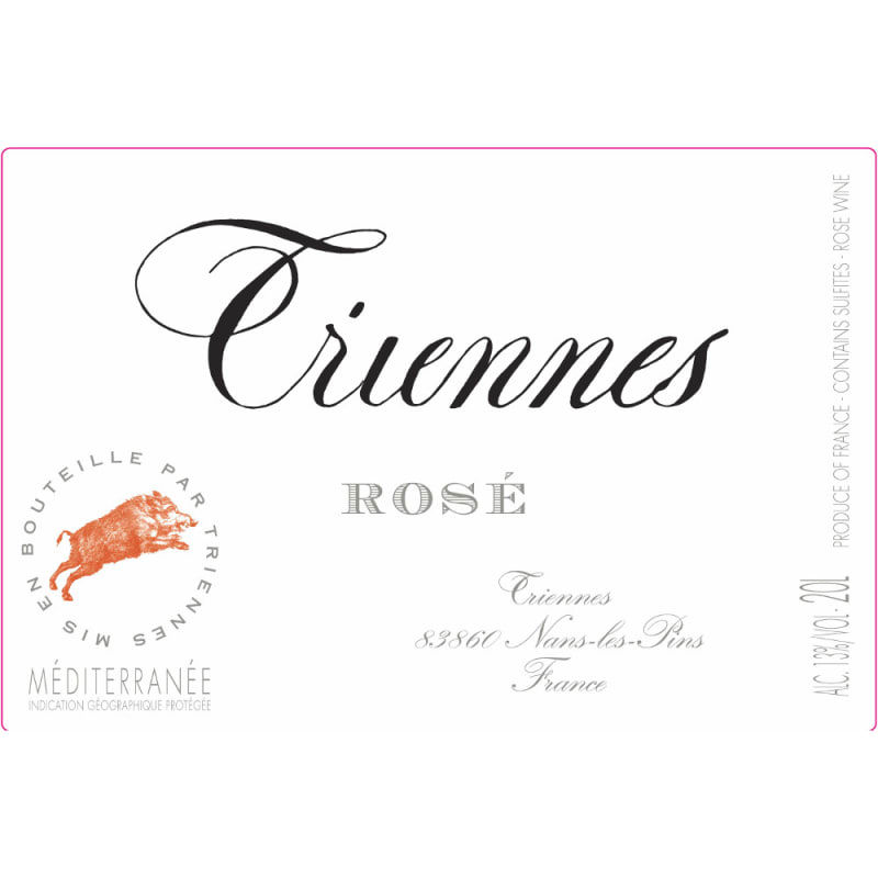 Domaine de Triennes Rose 2015 Front Label