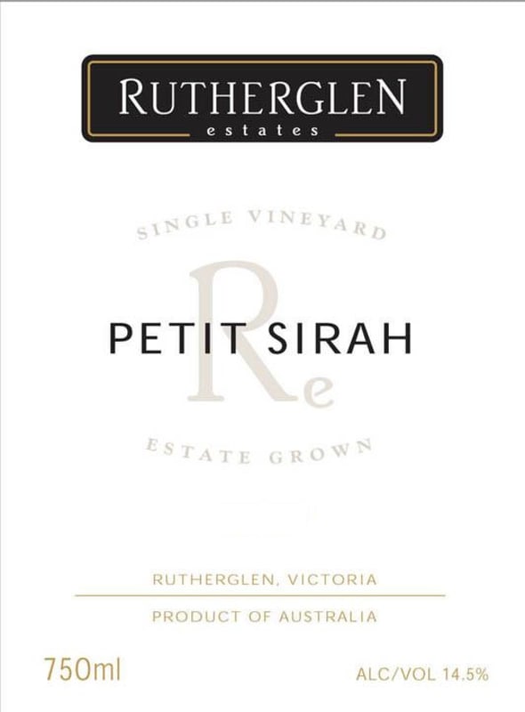 Rutherglen Estates Petit Sirah 2014 Front Label