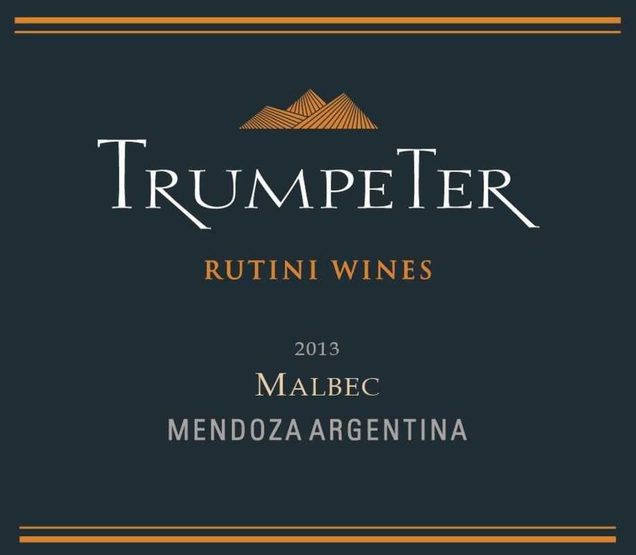 Rutini Trumpeter Malbec 2013 Front Label