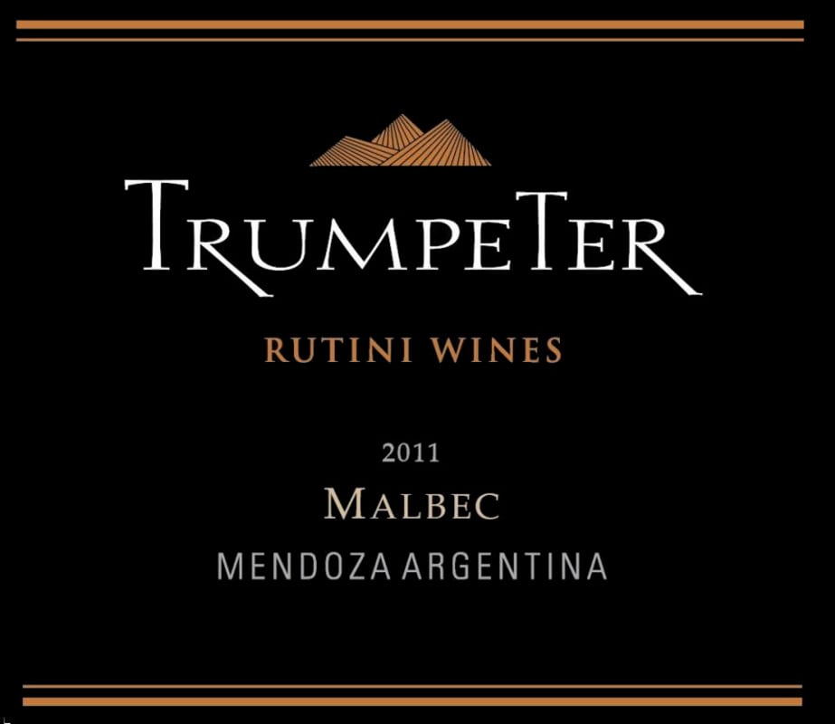 Rutini Trumpeter Malbec 2011 Front Label