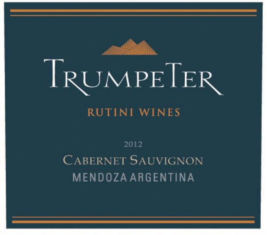 Rutini Trumpeter Cabernet Sauvignon 2012 Front Label