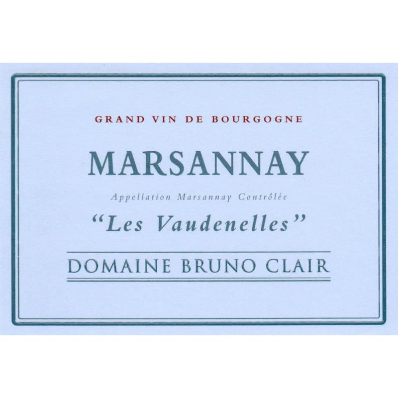 Bruno Clair Marsannay Les Vaudenelles 2012 Front Label