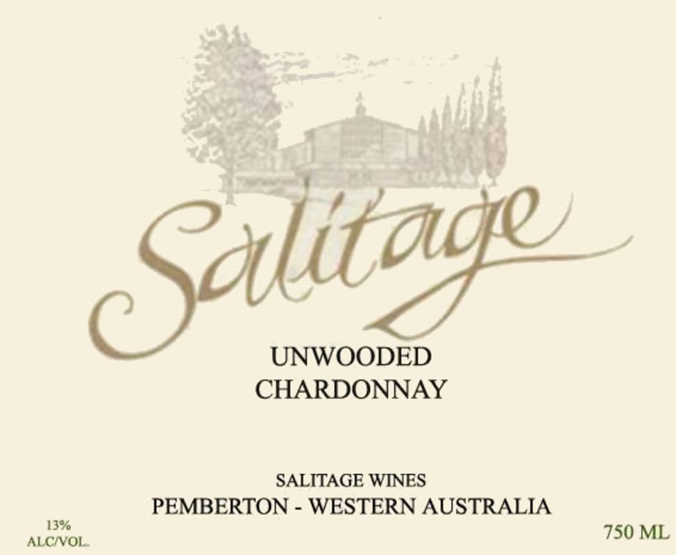 Salitage Unwooded Chardonnay 2008 Front Label