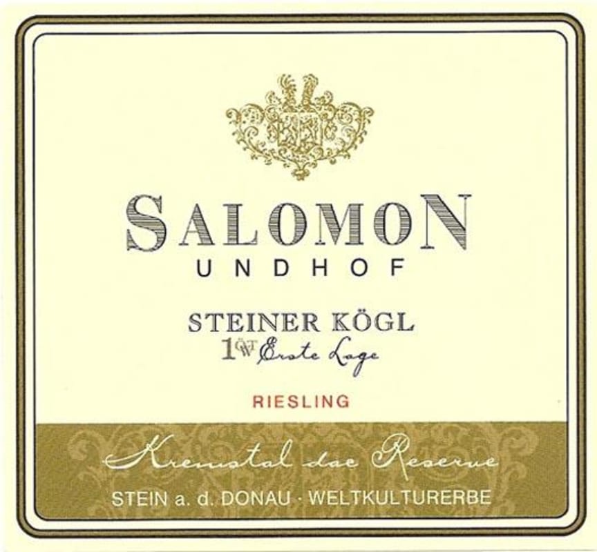 Salomon Undhof Steiner Kogl OTW Erste Lage Reserve Riesling 2009 Front Label