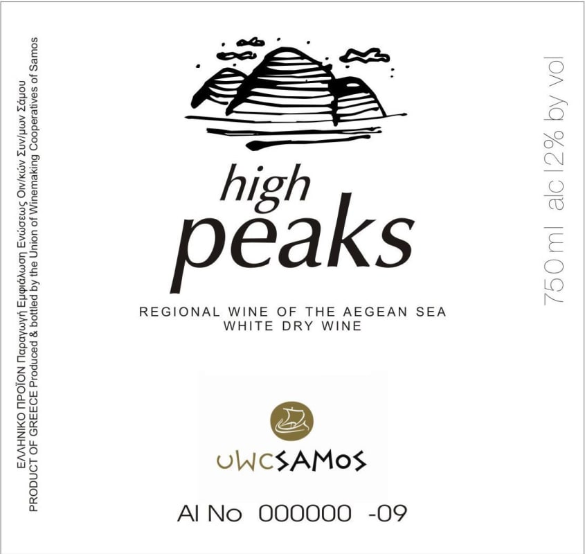 Samos Samos High Peaks Muscat 2013 Front Label