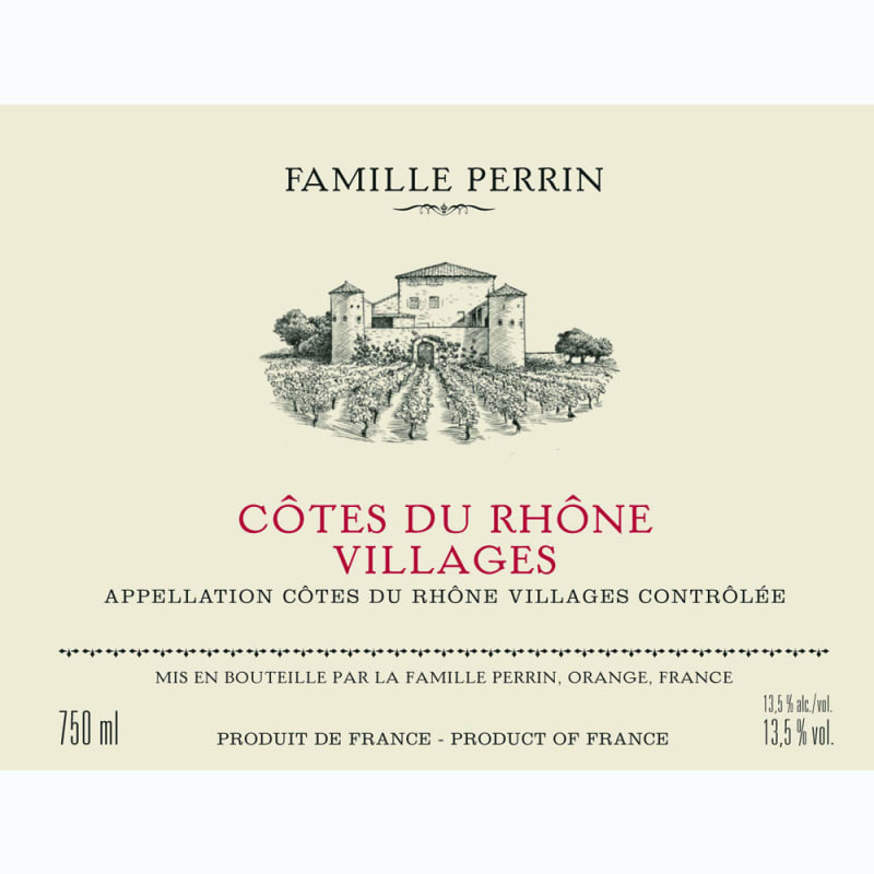 Famille Perrin Cotes du Rhone Villages Rouge 2013 Front Label
