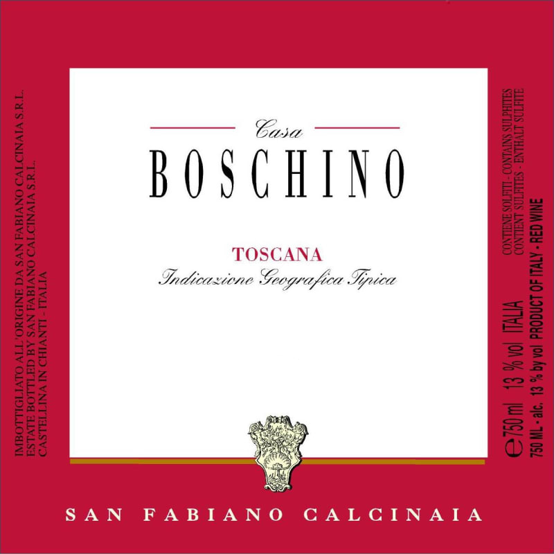 San Fabiano Calcinaia Casa Boschino Toscana 2010 Front Label
