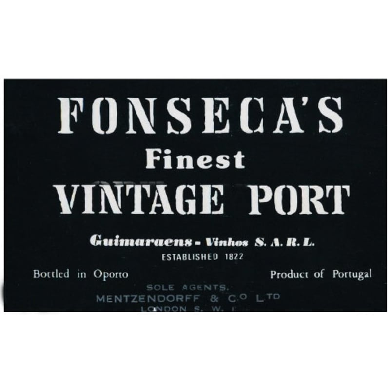 Fonseca Vintage Port (signs of seepage) 1975 Front Label