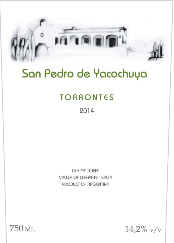 Yacochuya Torrontes 2014 Front Label