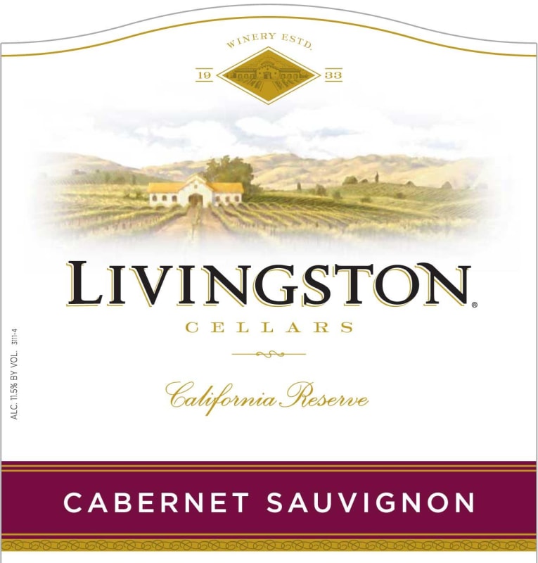Livingston California Reserve Cabernet Sauvignon Front Label