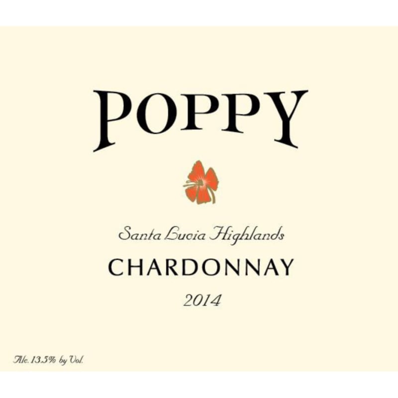 Poppy Santa Lucia Highlands Chardonnay 2014 Front Label