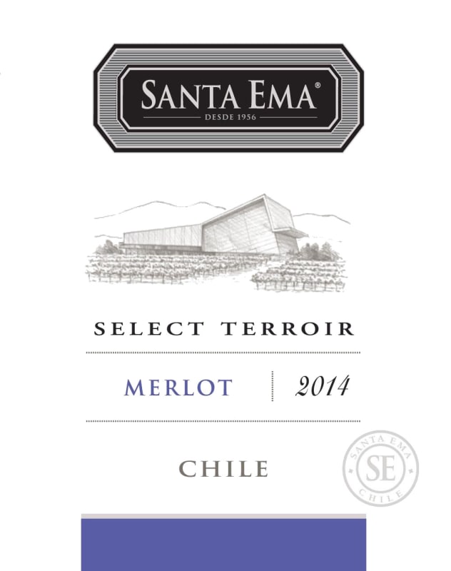 Santa Ema Select Terroir Merlot 2014 Front Label