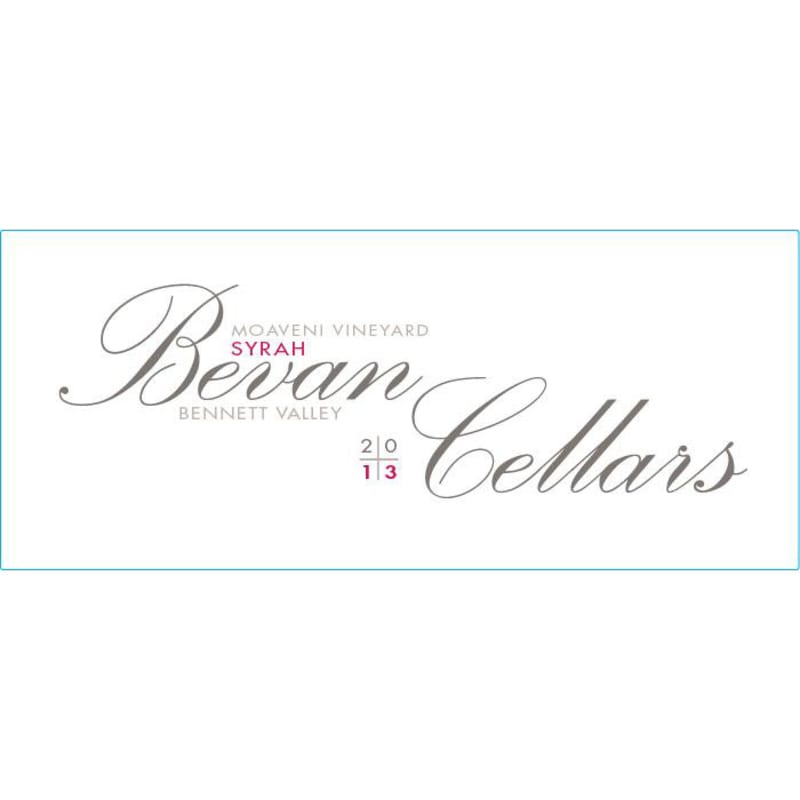 Bevan Cellars Moaveni Vineyard Syrah 2013 Front Label