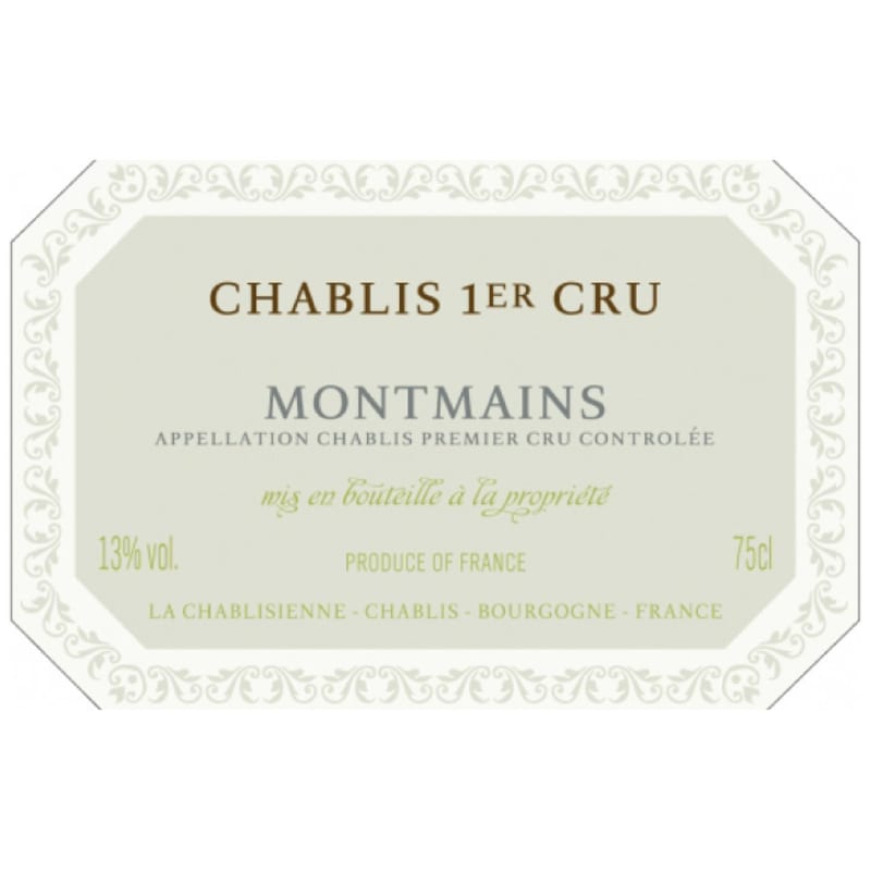 La Chablisienne Chablis Montmains Premier Cru 2013 Front Label
