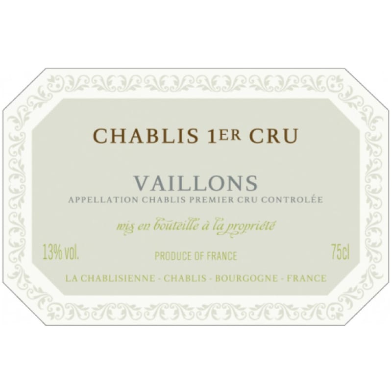 La Chablisienne Chablis Vaillons Premier Cru 2012 Front Label