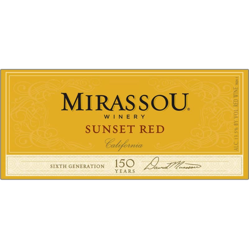 Mirassou Sunset Red 2013 Front Label