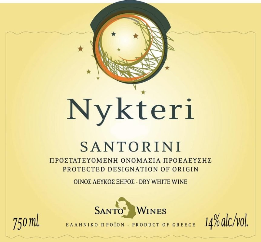 Santo Santorini Nykteri 2013 Front Label