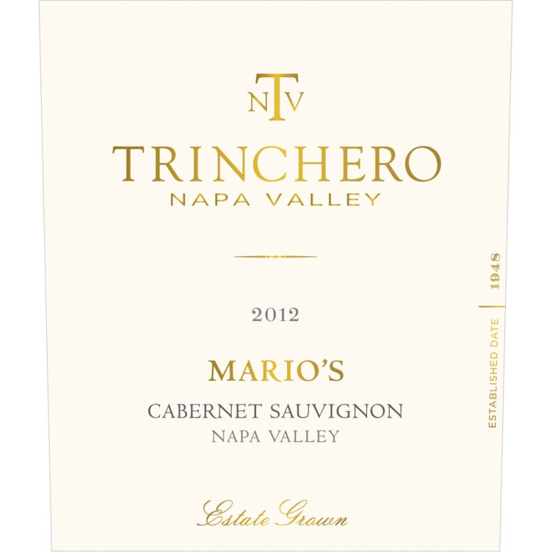 Trinchero Mario's Vineyard Cabernet Sauvignon 2012 Front Label