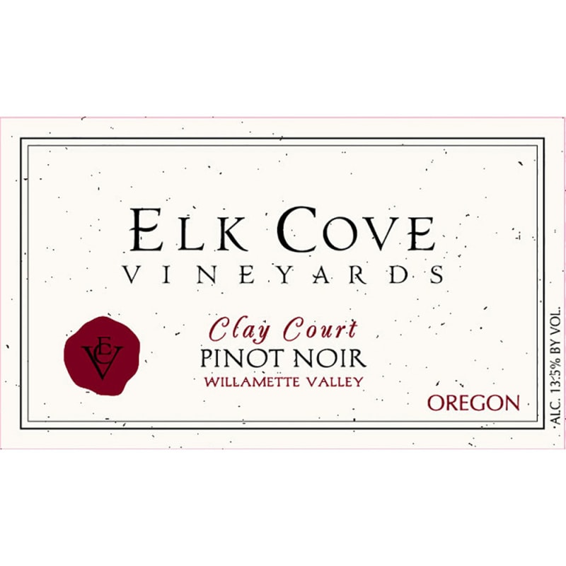 Elk Cove Clay Court Pinot Noir 2014 Front Label
