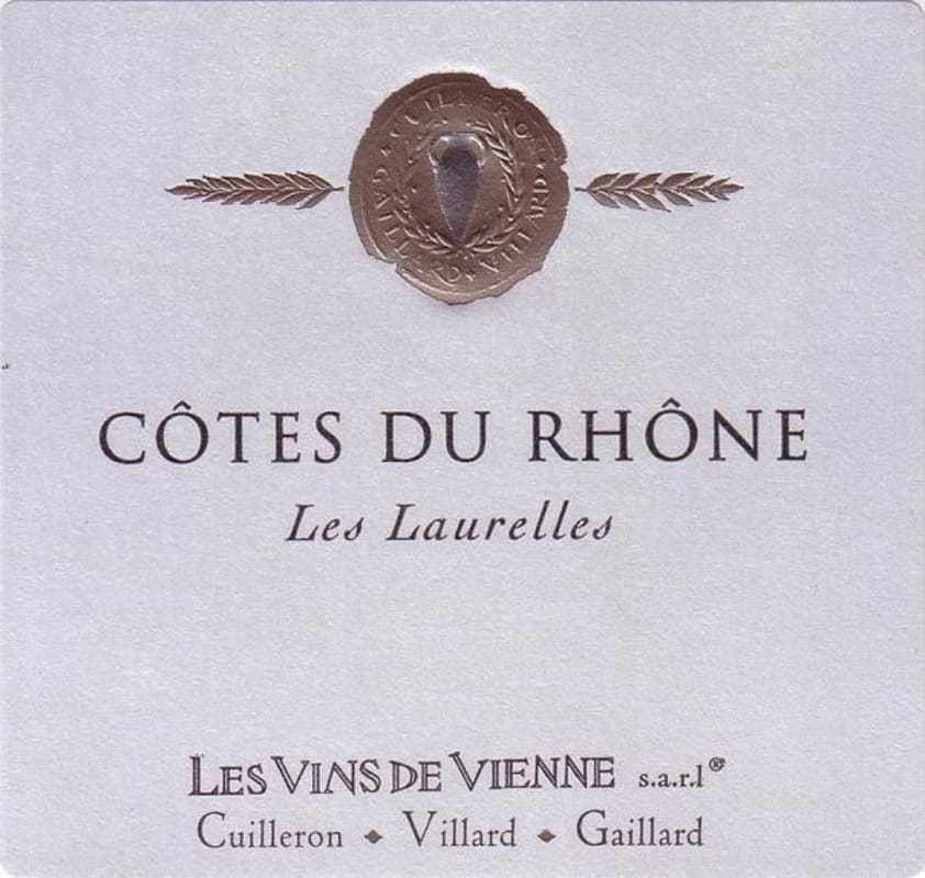 Vins de Vienne Cotes du Rhone Les Laurelles Blanc 2014 Front Label