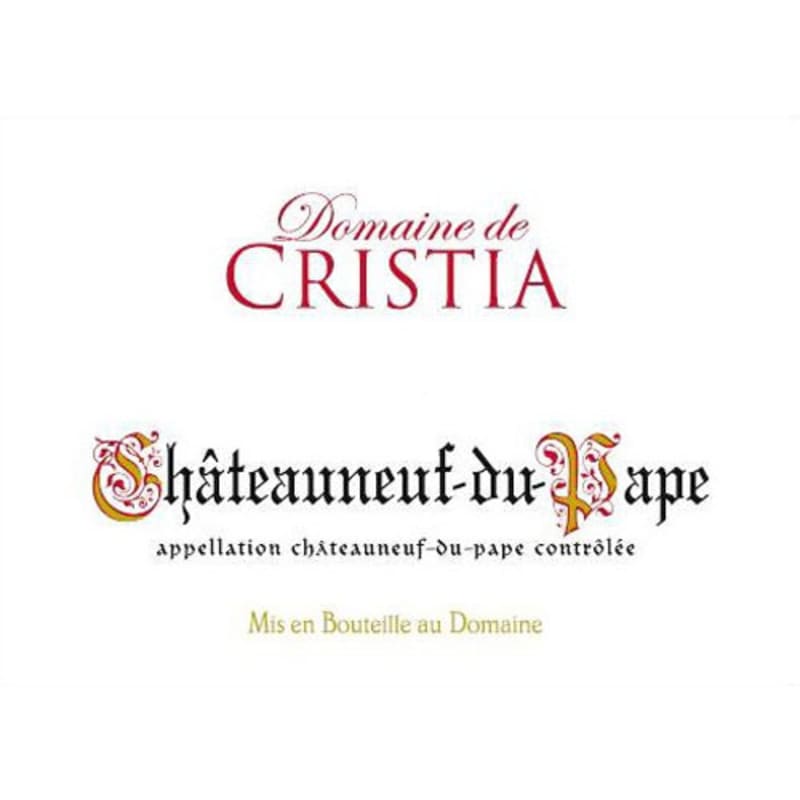 Domaine de Cristia Chateauneuf-du-Pape 2013 Front Label