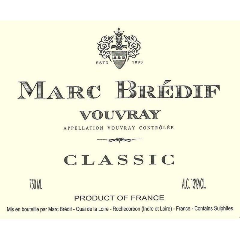 Marc Bredif Vouvray 2014 Front Label