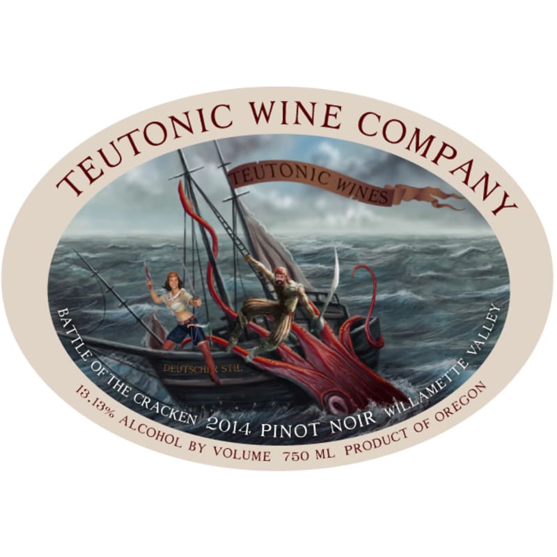 Teutonic Battle of the Cracken Pinot Noir 2014 Front Label