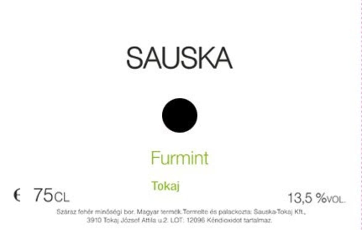 Sauska Furmint 2013 Front Label
