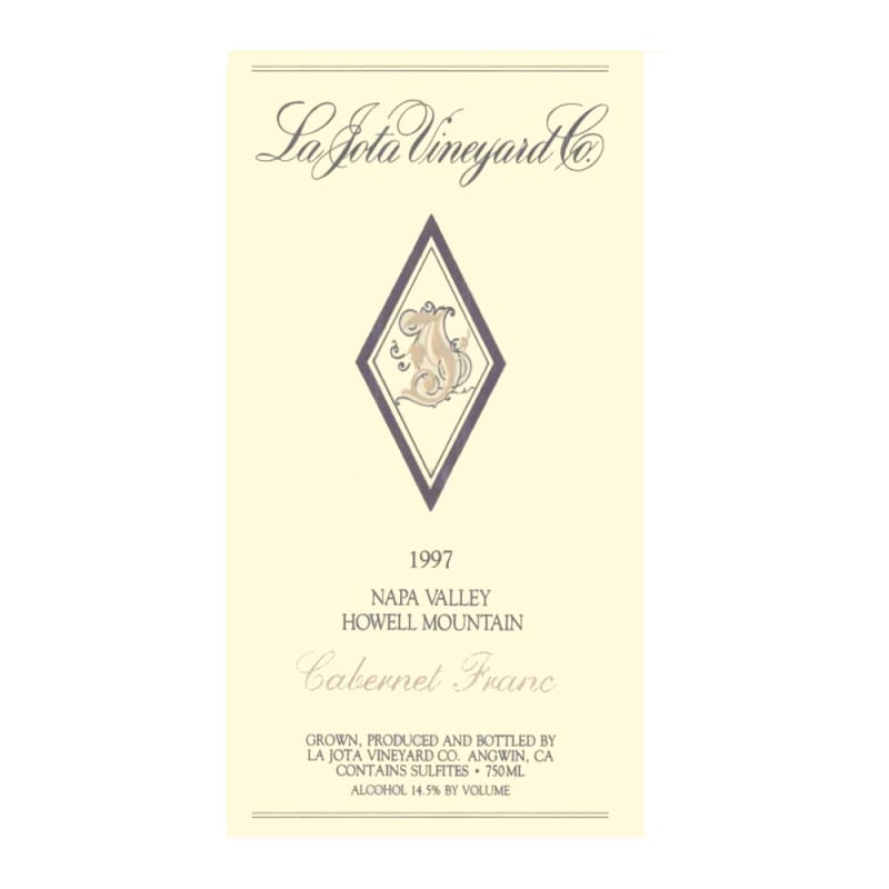 La Jota Napa Valley Cabernet Franc 1997 Front Label