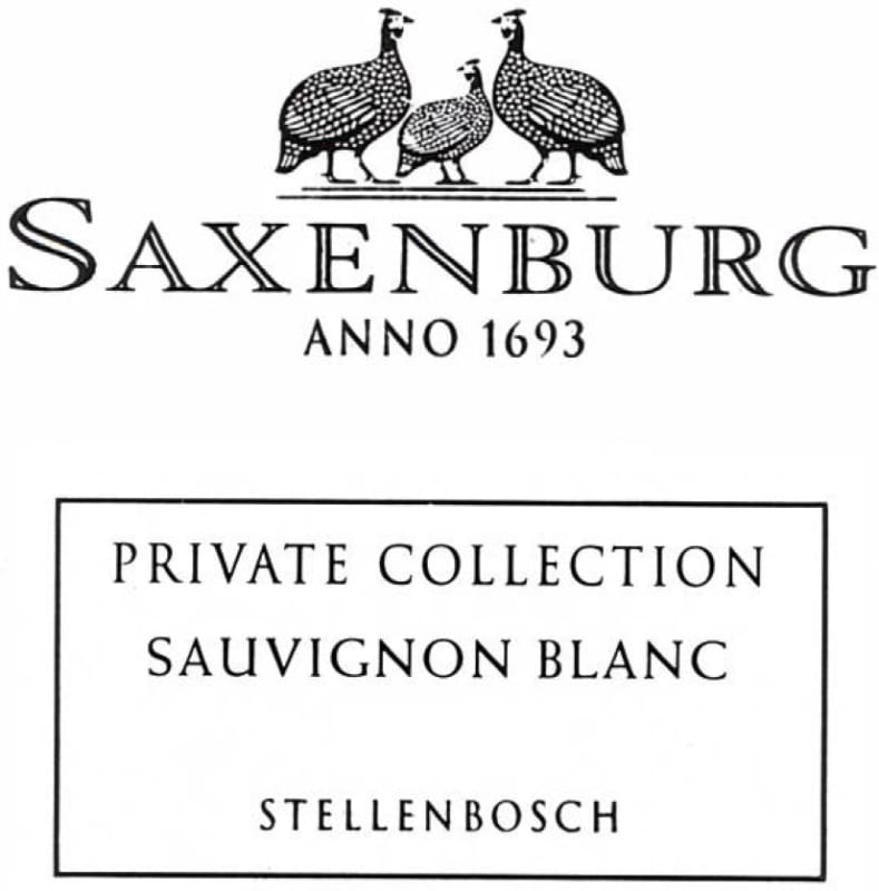 Saxenburg Private Collection Sauvignon Blanc 2016 Front Label
