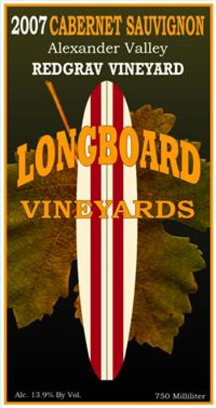 Longboard Redgrav Vineyard Cabernet Sauvignon 2007 Front Label