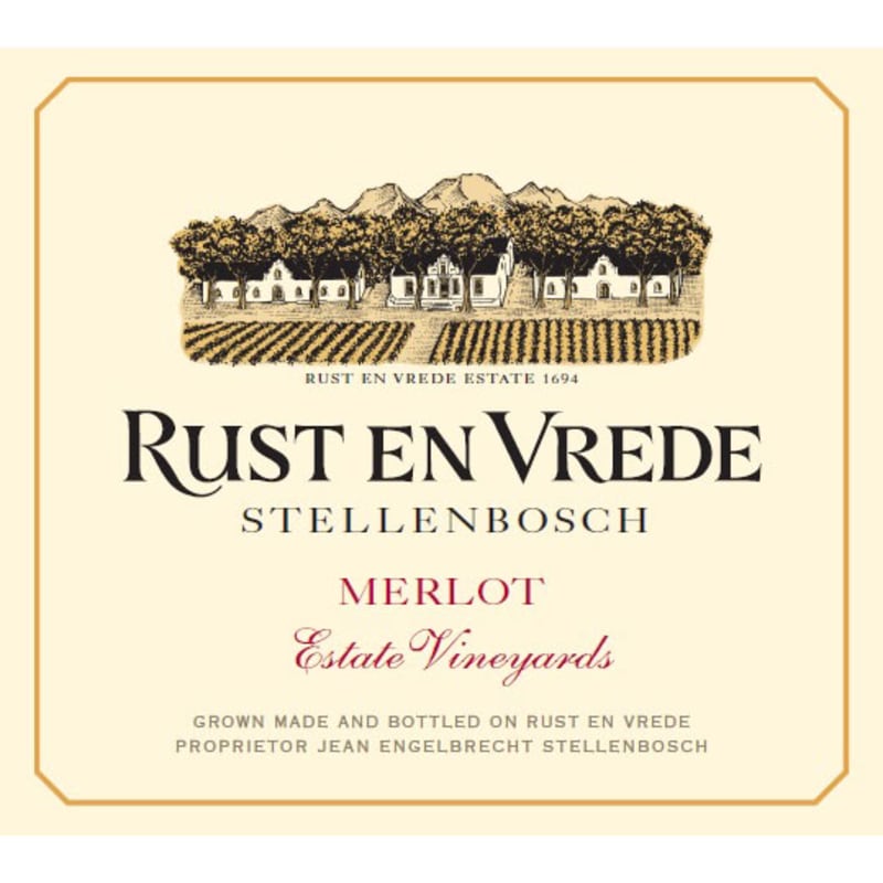 Rust en Vrede Merlot 2014 Front Label