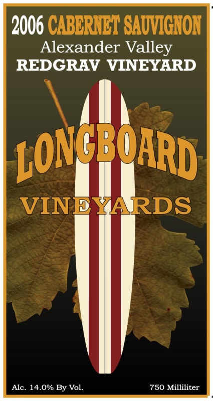 Longboard Redgrav Vineyard Cabernet Sauvignon 2006 Front Label