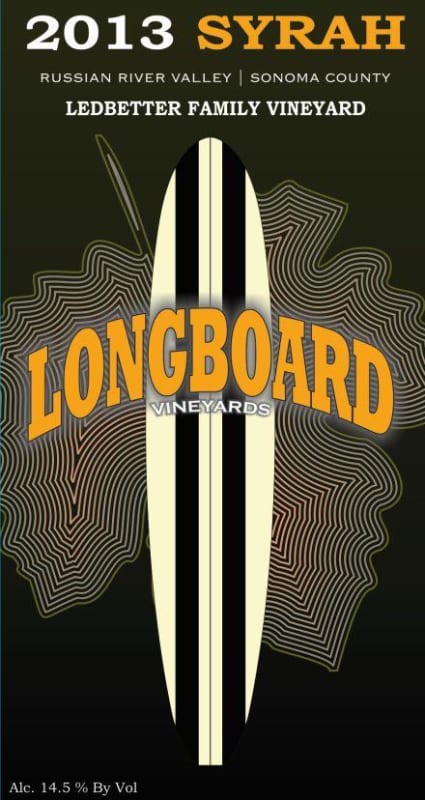 Longboard Ledbetter Family Vineyard Syrah 2013 Front Label