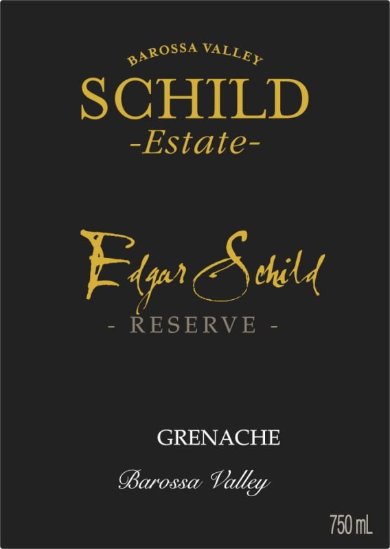 Schild Estate Edgar Schild Reserve Grenache 2014 Front Label