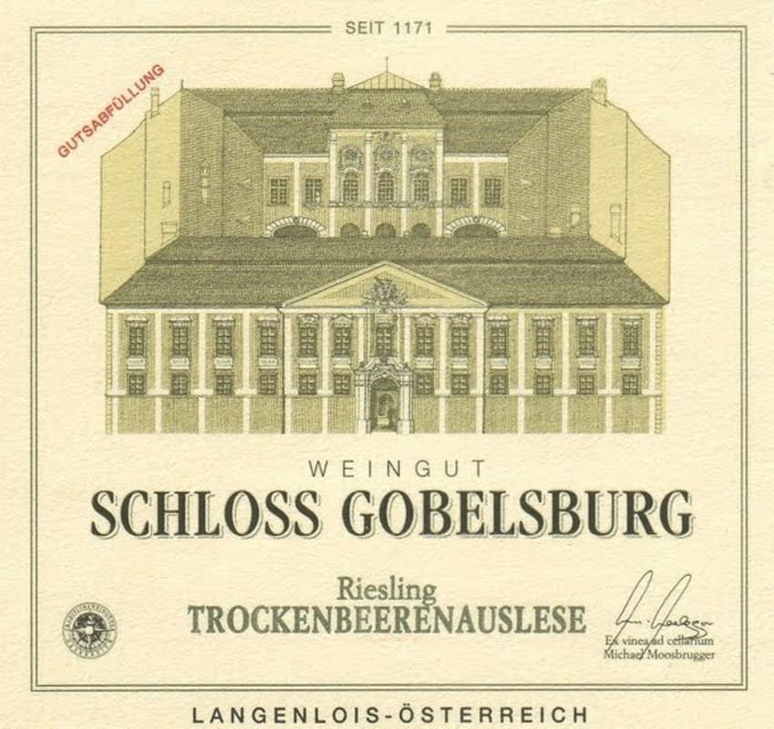 Schloss Gobelsburg Trockenbeerenauslese Riesling 2005 Front Label