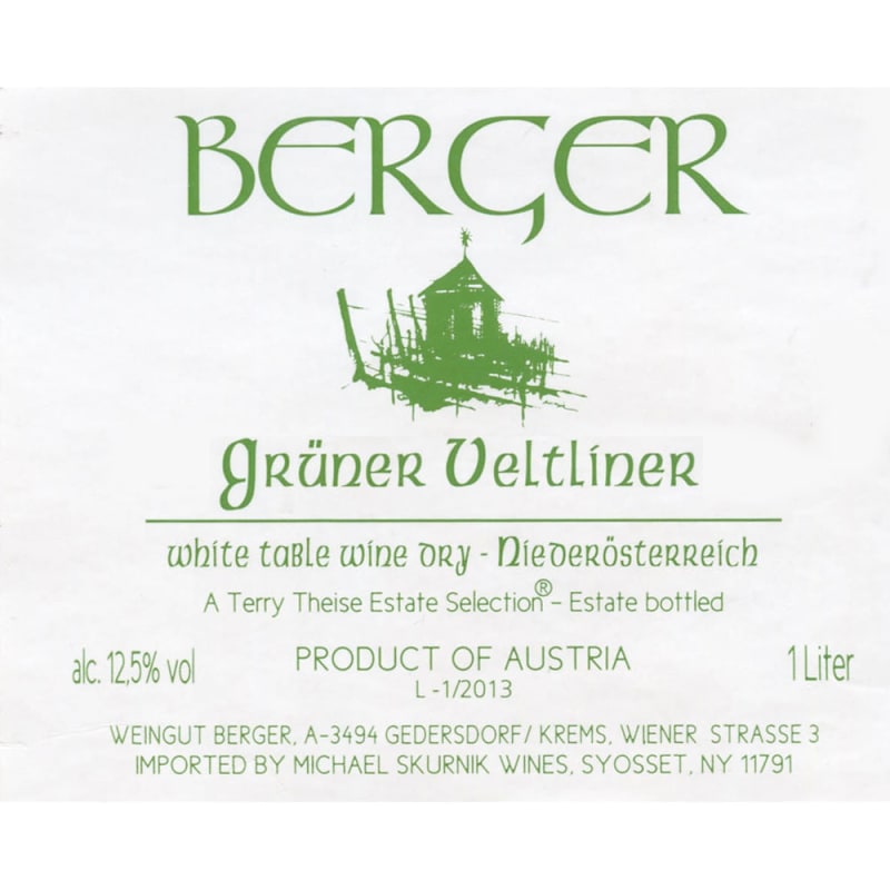 Berger Gruner Veltliner (1 Liter) 2015 Front Label