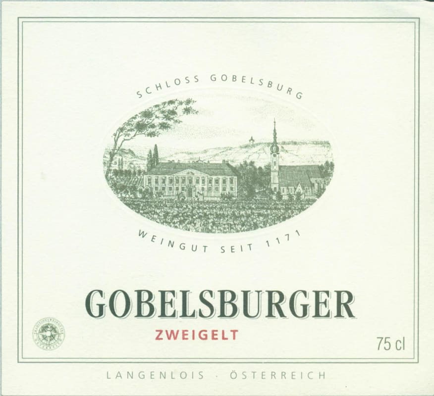 Schloss Gobelsburg Gobelsburger Zweigelt 2011 Front Label